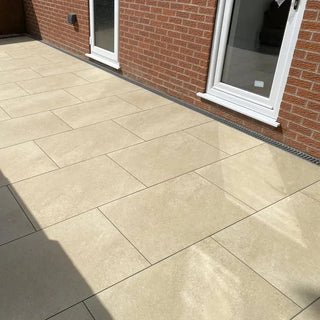 Hammer Beige Porcelain Paving Tiles 900x600x20 £21.89/m2